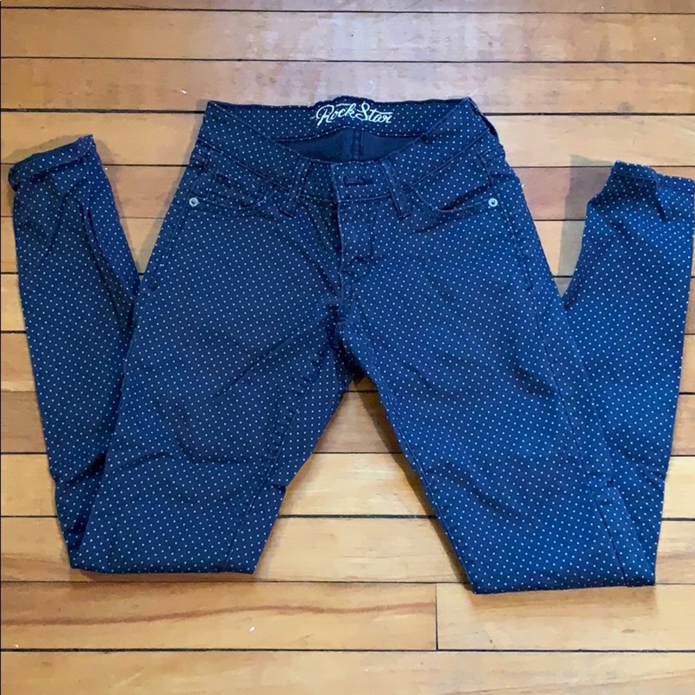 Polka dot skinny pants